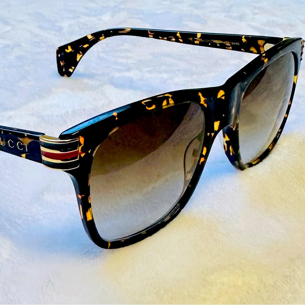 Gucci Rectangular Squared Havana Dark 54 mm Men’s Eyeglasses - Picture 7 of 13